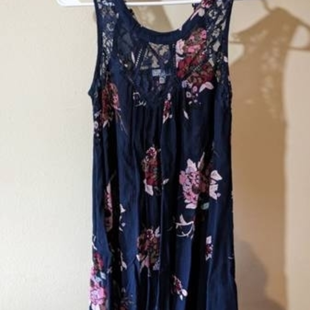 Patrons Of Peace Navy Floral Sleeveless Dress